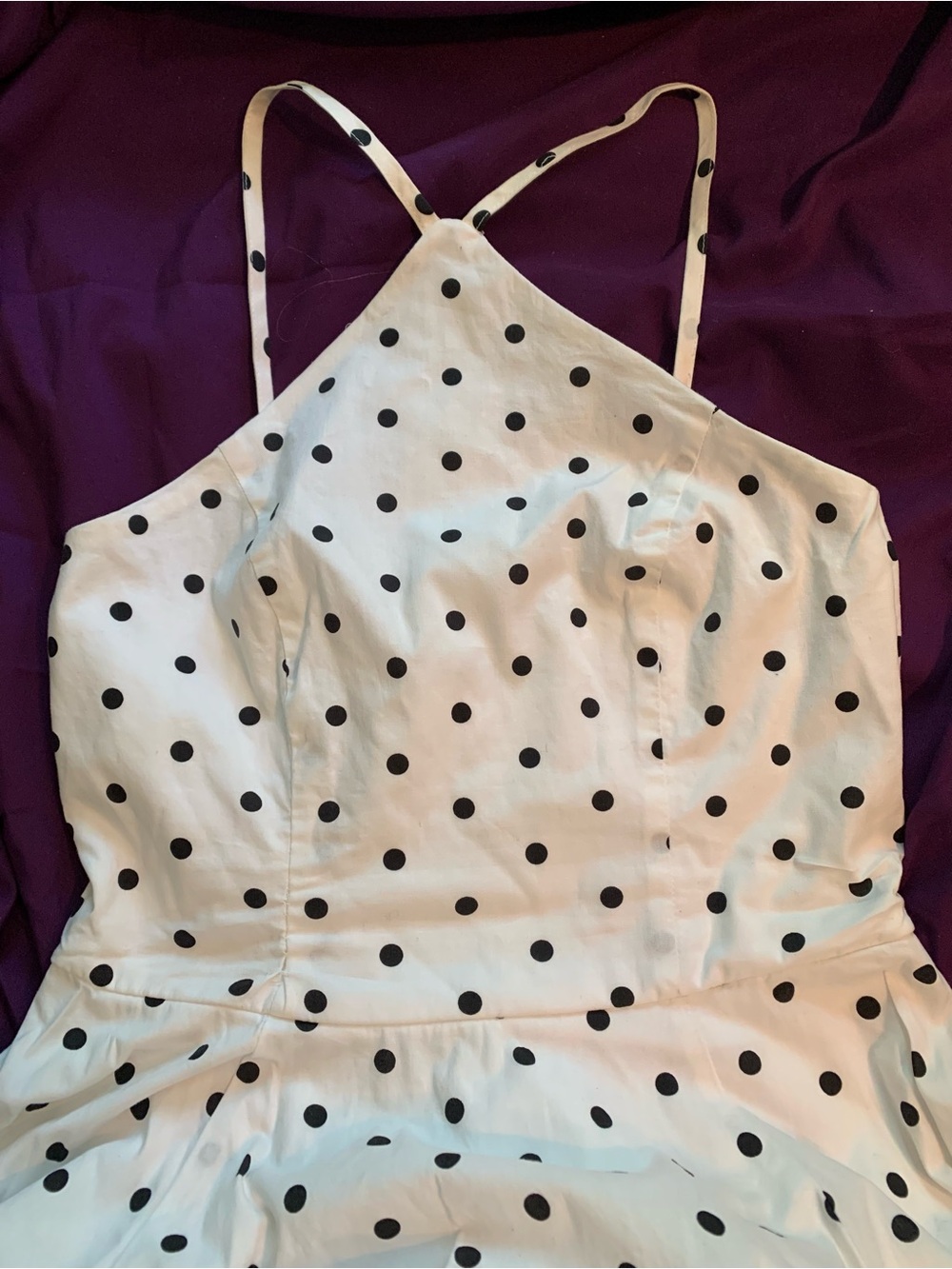 Sale 3/$20 VENUS Black & White Polka Dot Halter Dress w/ Tulle for added flair.